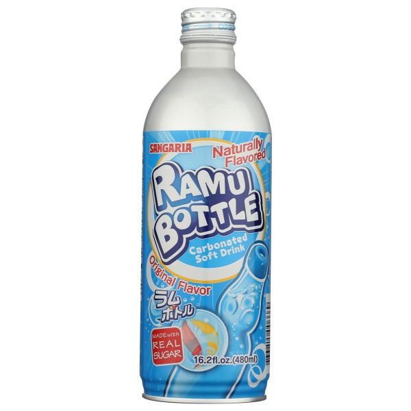 SANGARIA: Original Ramune Soda Bottle Can, 16.9 fo