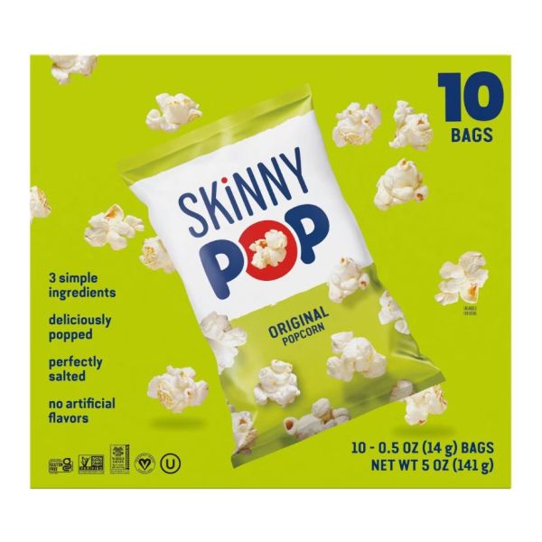SKINNY POP: Original Popcorn 10 Count, 5 oz