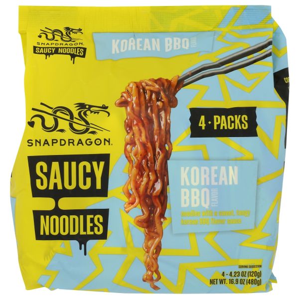 SNAPDRAGON: Korean BBQ Saucy Noodles 4 Pack, 16.9 oz