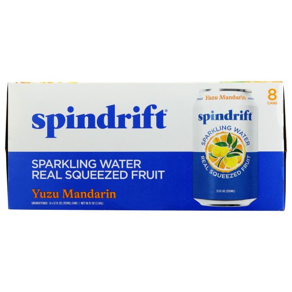 SPINDRIFT: Yuzu Mandarin Sparkling Water 8 Count, 96 fo