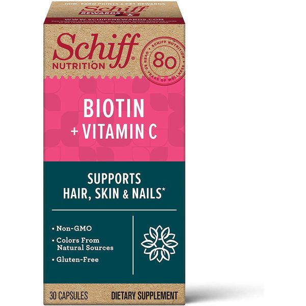 SCHIFF BIO FOODS: Biotin Vitamin C, 30 cp