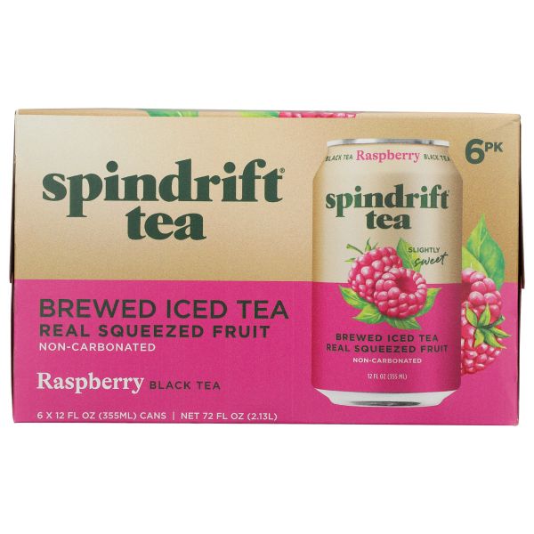 SPINDRIFT: Raspberry Black Tea 6pc, 72 fo