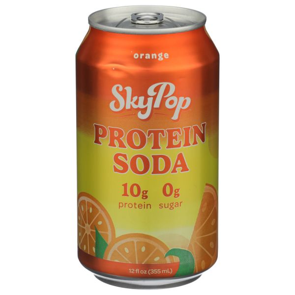 SKYPOP: Orange Protein Soda, 12 fo