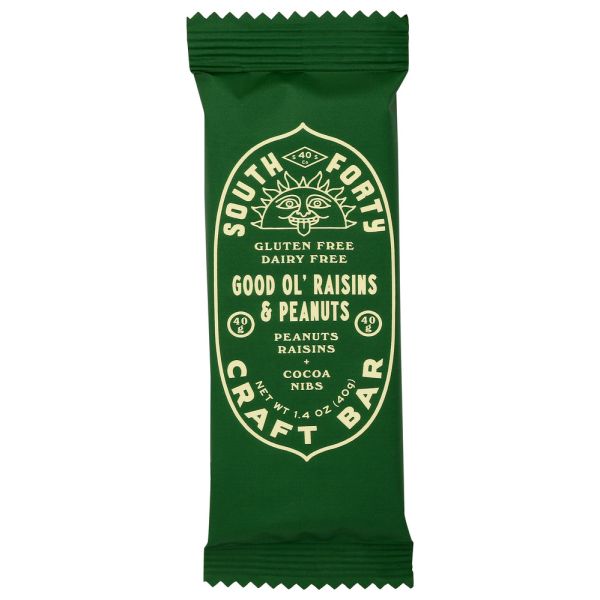 SOUTH FORTY SNACK COMPANY: Good Ol Raisins and Peanuts Craft Bar, 1.4 oz