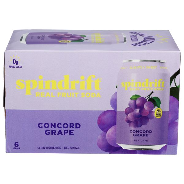 SPINDRIFT: Concord Grape Soda 6 Count, 72 fo