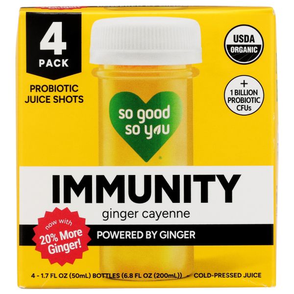 SO GOOD SO YOU: 4 Pack Immunity Shot, 6.8 oz