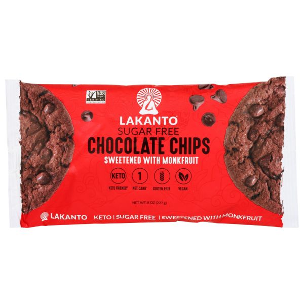 LAKANTO: Sugar Free Chocolate Chips, 8 oz