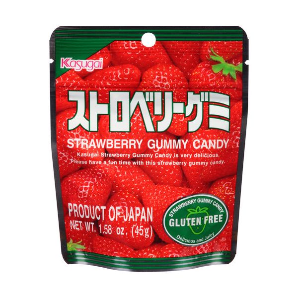 KASUGAI: Strawberry Gummy Candy, 1.58 oz