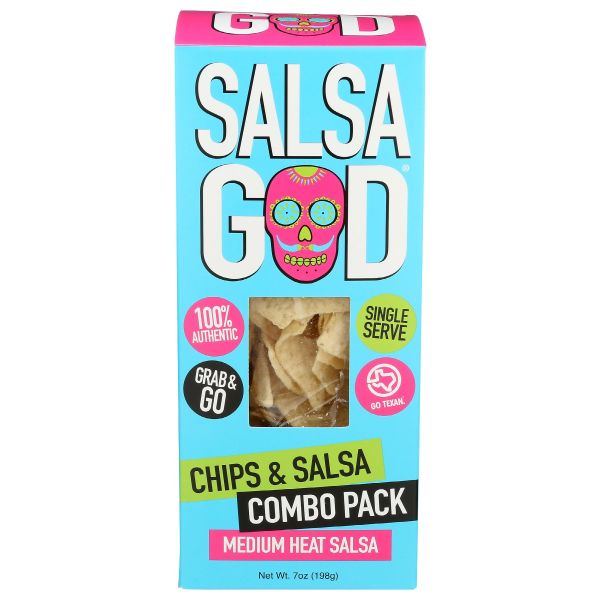 SALSA GOD: Chip And Salsa Combo Pack Medium Heat, 7 oz