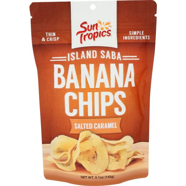 SUN TROPICS: Salted Caramel Banana Chips, 5.1 oz