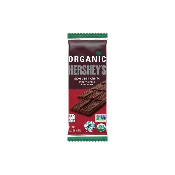 HERSHEY: Special Dark Organic Chocolate Candy Bar, 1.55 oz