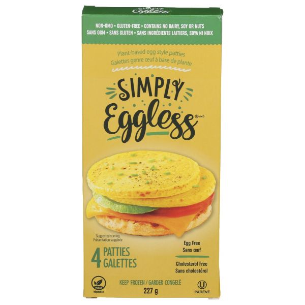 SIMPLY EGGLESS: Plant Based Egg Patties, 8 oz