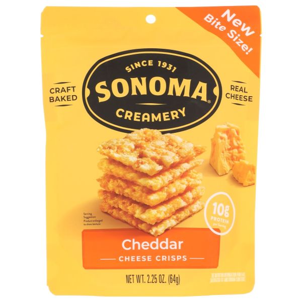 SONOMA CREAMERY: Cheddar Cheese Crisps, 2.25 oz
