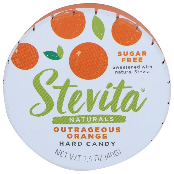 STEVITA: Outrageous Orange Hard Candy Sugar Free, 1.4 oz