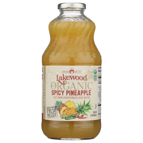 LAKEWOOD: Organic Spicy Pineapple Juice, 32 fo
