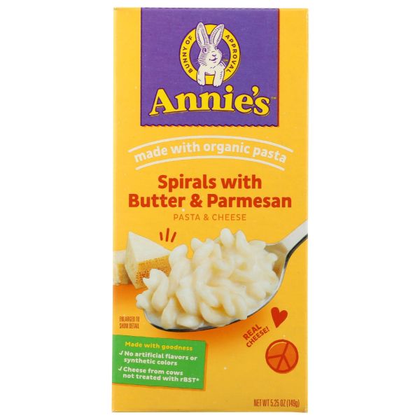 ANNIES HOMEGROWN: Spirals With Butter and Parmesan, 5.25 oz