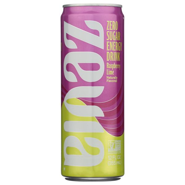 ZEVIA: Raspberry Lime Energy Drink, 12 fo