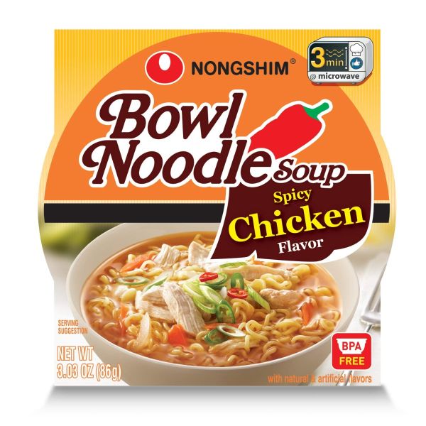 NONG SHIM: Spicy Chicken Bowl, 3.03 oz