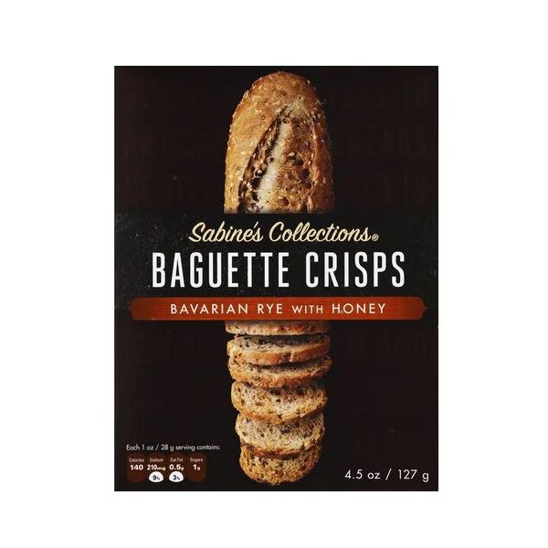 SABINES COLLECTIONS: Bavarian Rye With Honey Baguette Crisps, 4.5 oz