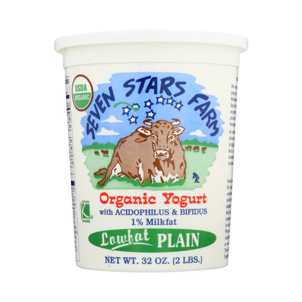 SEVEN STARS DAIRY: Lowfat Plain Organic Yogurt, 32 oz