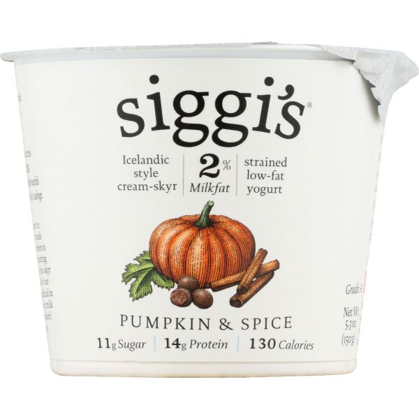 SIGGIS: Pumpkin and Spice Lowfat Yogurt, 5.3 oz