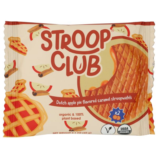STROOP CLUB: Apple Pie Caramel Stroopwafels Cookie 2 Count, 2.1 oz