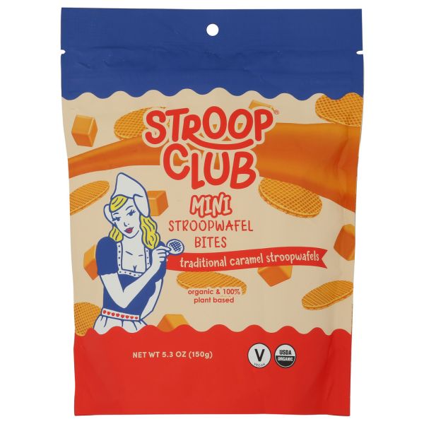 STROOP CLUB: Traditional Caramel Mini Stroopwafels Cookie, 5.3 oz