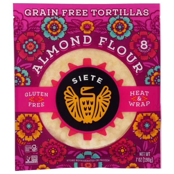 SIETE: Grain Free Almond Flour Tortillas 8 Piece, 7 oz