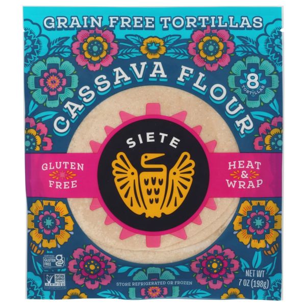 SIETE: Grain Free Cassava Flour Tortillas 8 Piece, 7 oz