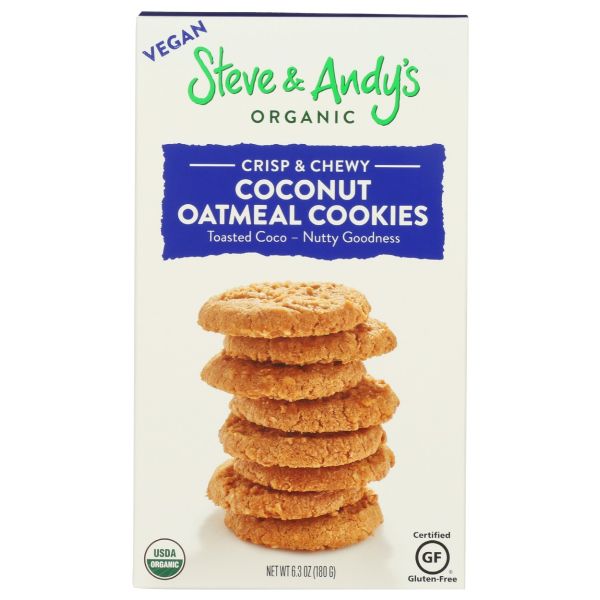 STEVE & ANDYS ORGANICS: Coconut Oatmeal Cookies, 6.3 oz