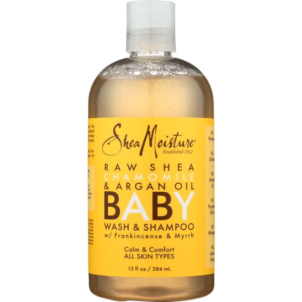 SHEA MOISTURE: Raw Shea Chamomile and Argan Oil Baby Wash and Shampoo, 12 oz