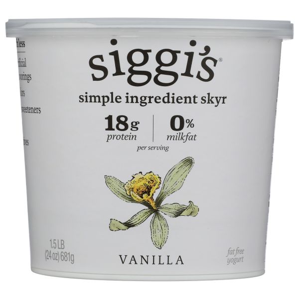 SIGGIS: Non Fat Vanilla Yogurt, 24 oz
