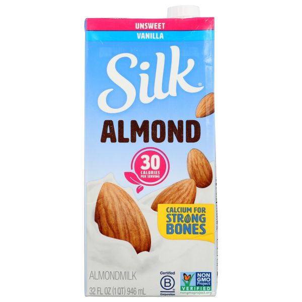 SILK: Unsweet Almondmilk Vanilla, 32 oz