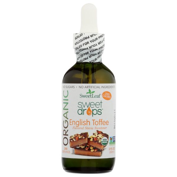SWEETLEAF STEVIA: Sweet Drops English Toffee Organic, 2 oz