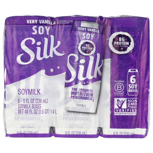 SILK: Very Vanilla Soymilk Pack of 6, 48 oz