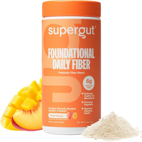 SUPERGUT: Foundational Peach Mango Daily Fiber, 6.1 oz