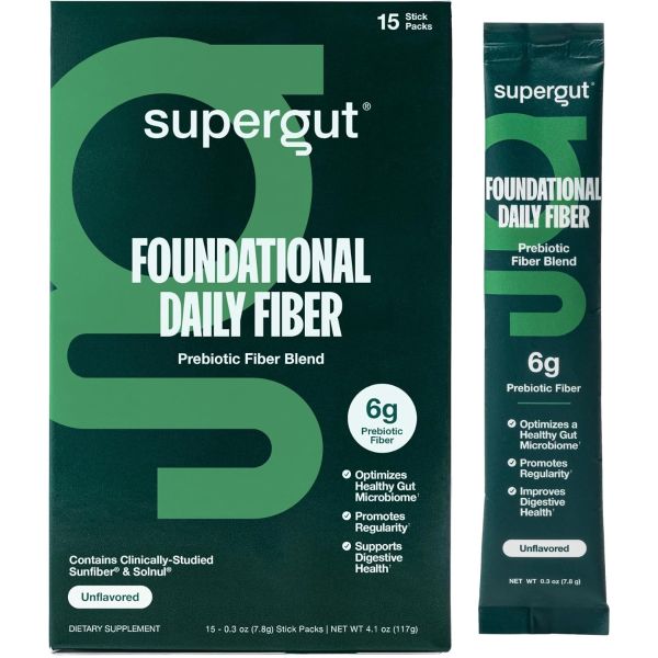SUPERGUT: Foundational Daily Fiber 15 Count, 4.1 oz