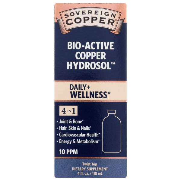 SOVEREIGN COPPER: Bio Active Copper Hydrosol Daily Wellness, 4 fo