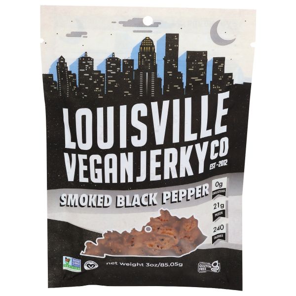 LOUISVILLE VEGAN JERKY: Smoked Black Pepper, 3 oz