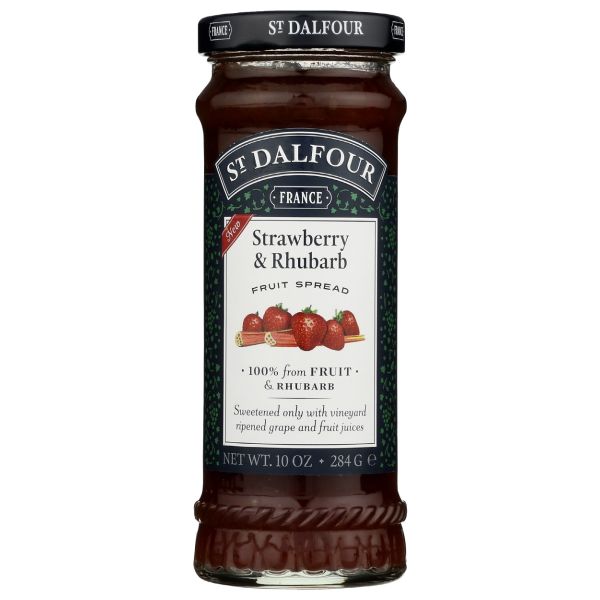 ST DALFOUR: Strawberry and Rhubarb Fruit Spread, 10 oz