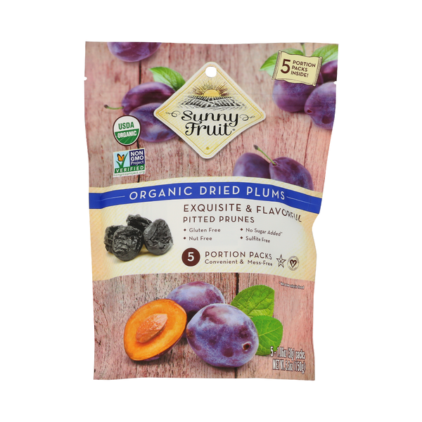 SUNNY FRUIT: Organic Dried Plums, 5.3 oz