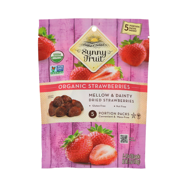 SUNNY FRUIT: Organic Dried Strawberries, 3.5 oz