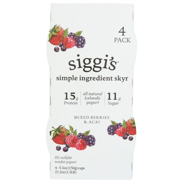 SIGGIS: Mixed Berries and Acai Yogurt, 21.2 oz