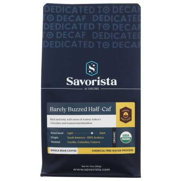 SAVORISTA: Barely Buzzed Half Caff Coffee, 10 oz