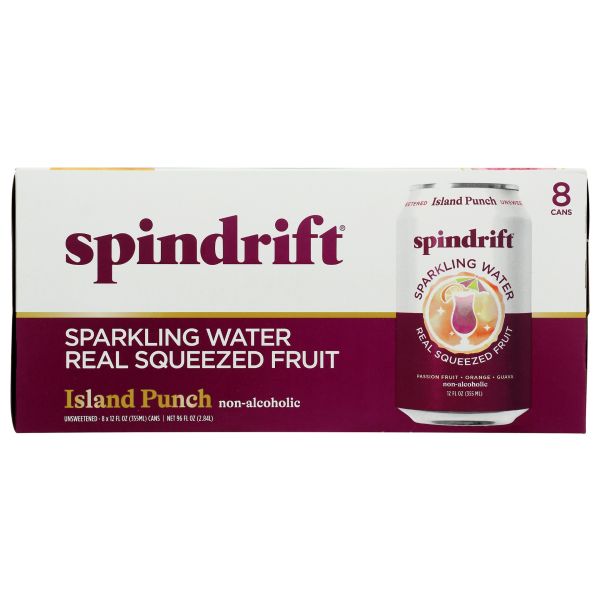 SPINDRIFT: Island Punch Sparkling Water 8 Count, 96 fo