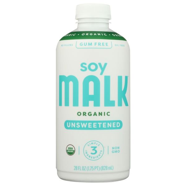 MALK: Unsweetened Soy Milk, 28 fo