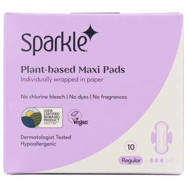 SPARKLE: Regular Maxi Pads, 10 ea