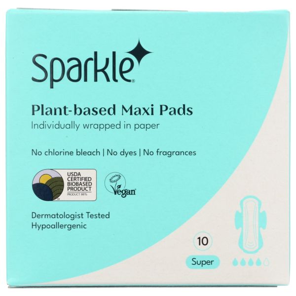 SPARKLE: Super Maxi Pads, 10 ea