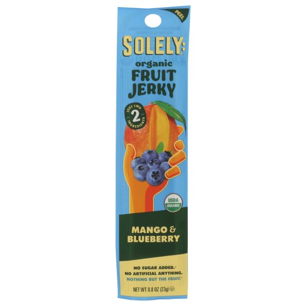 SOLELY: Organic Mango Blueberry Fruit Jerky, 0.8 oz