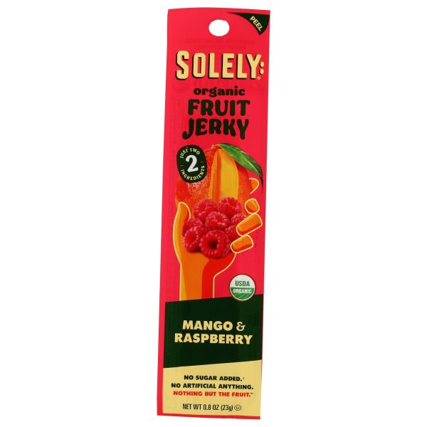 SOLELY: Organic Mango Raspberry Fruit Jerky, 0.8 oz